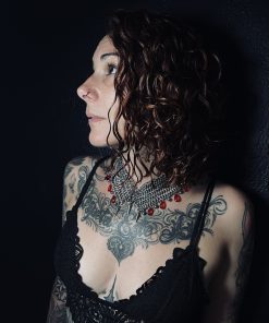 Choker en acier inoxydable porté - KevInChains